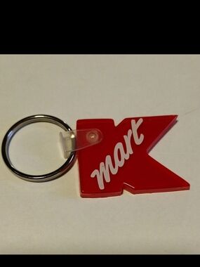 Vintage Kmart Red Rubber Letter K Keychain Key Ring Fob Advertising Nostalgia
